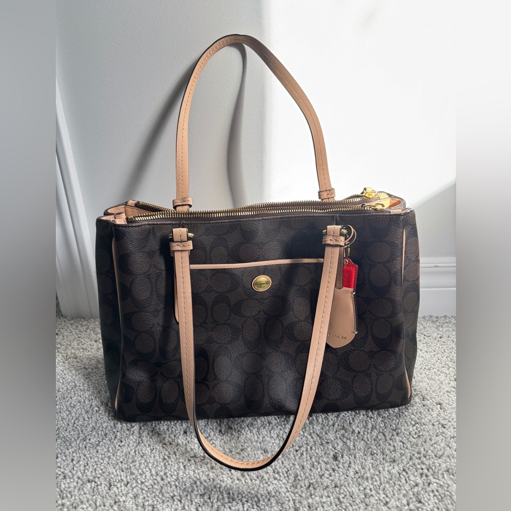 Coach F26187 Peyton Signature Brown bag